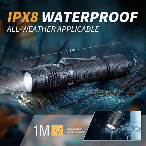 مصباح شرطة ULTRAFIRE 2600 لومن عالي مع حافظة، مصباح يدوي تكتيكي EDC قابل لإعادة الشحن مع حامل حزام واجب، ضوء فلاش مشرق لإنفاذ القانون TP1 in Kuwait