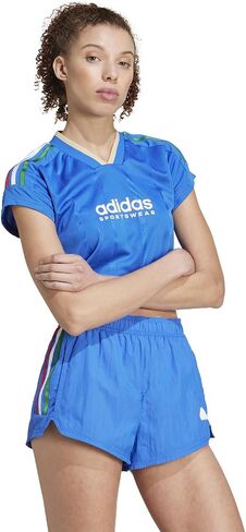 قميص قصير للسيدات من adidas Tiro Nations Pack، أزرق داكن/أبيض/قرمزي أفضل، مقاس صغير in Saudi Arabia