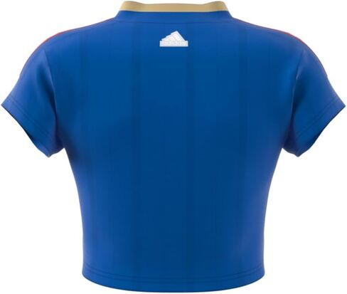 قميص قصير للسيدات من adidas Tiro Nations Pack، أزرق داكن/أبيض/قرمزي أفضل، مقاس صغير in Saudi Arabia