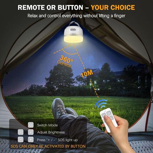 Rechargeable LED Camping Lantern 1000LM, 300H Runtime, 6400mAh, IPX5 Waterproof Tent Light for Camping, Hiking, Power Outages, Home, Emergency Use - Standard Edition,Orange in Kuwait