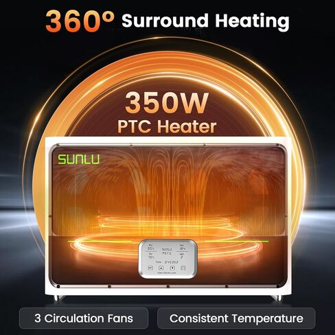 مجفف خيوط SUNLU الرسمي S4، سعة 4 مكبات، سخان PTC بقدرة 350 وات، وضع تخزين توفير الطاقة، درجة حرارة قصوى 70 درجة مئوية، 3 مراوح دوران، صندوق مجفف خيوط طابعة ثلاثية الأبعاد من النايلون TPU PLA PETG ABS، أسود in Kuwait