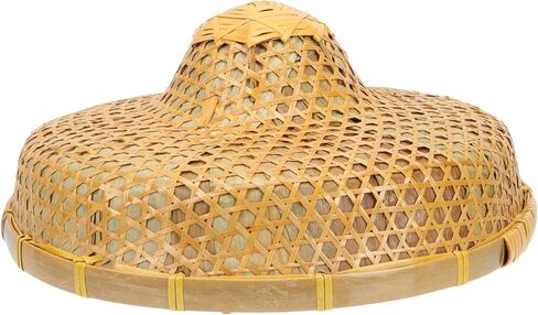 GANAZONO 1pc Bamboo Hat Rain-proof Hat Fishing Hat Rustic Hat Oriental Styled Hat Uv Protection Hat Weaving Hat Sun Block Hat Bamboo Woven Hat Sun Hat Farmer Laboring Hat Farmer Hat in Kuwait