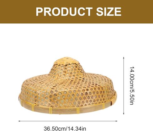 GANAZONO 1pc Bamboo Hat Rain-proof Hat Fishing Hat Rustic Hat Oriental Styled Hat Uv Protection Hat Weaving Hat Sun Block Hat Bamboo Woven Hat Sun Hat Farmer Laboring Hat Farmer Hat in Kuwait
