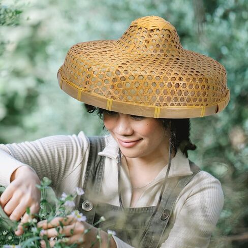 GANAZONO 1pc Bamboo Hat Rain-proof Hat Fishing Hat Rustic Hat Oriental Styled Hat Uv Protection Hat Weaving Hat Sun Block Hat Bamboo Woven Hat Sun Hat Farmer Laboring Hat Farmer Hat in Kuwait