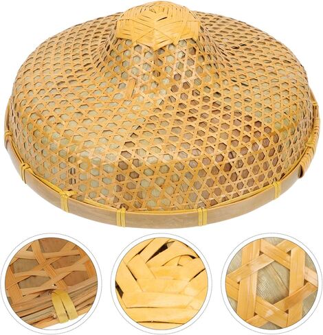 GANAZONO 1pc Bamboo Hat Rain-proof Hat Fishing Hat Rustic Hat Oriental Styled Hat Uv Protection Hat Weaving Hat Sun Block Hat Bamboo Woven Hat Sun Hat Farmer Laboring Hat Farmer Hat in Kuwait