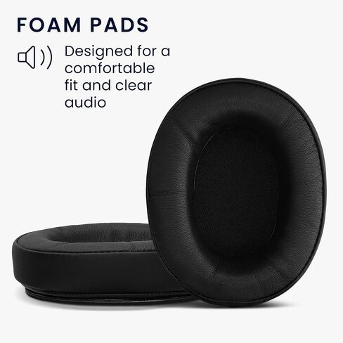 kwmobile Ear Pads Compatible with Srhythm NC25 / NC35 Noise Cancelling Earpads - 2X Replacement for Headphones - Black in Saudi Arabia