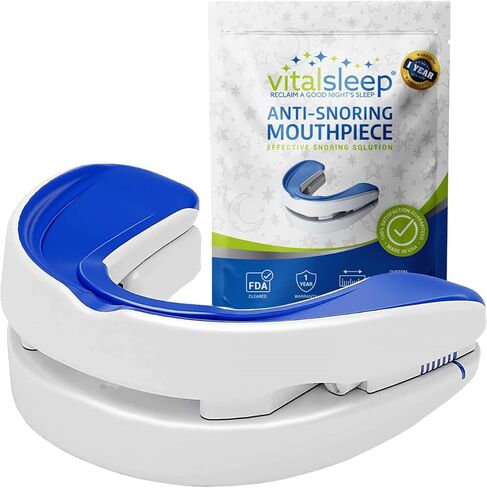 قطعة الفم VitalSleep المضادة للشخير 2.0، حل الشخير بحجم المرأة، وضع الفك قابل للتعديل، انطباعات أسنان شخصية، صنع في الولايات المتحدة الأمريكية in Kuwait