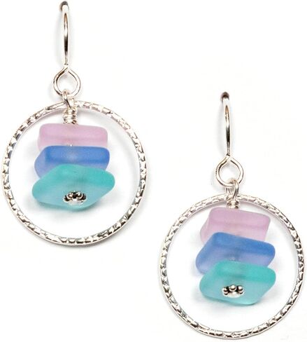 Hoopla Earring (Beach)- Sterling French Wire Beach Earrings for Women by EcoSeaCo, using recycled and sustainable material. Handmade in the USA in Kuwait