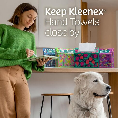 Kleenex Expressions Disposable Paper Hand Towels, 6 Boxes, 60 Towels per Box (360 Total Hand Towels), Packaging May Vary in Kuwait