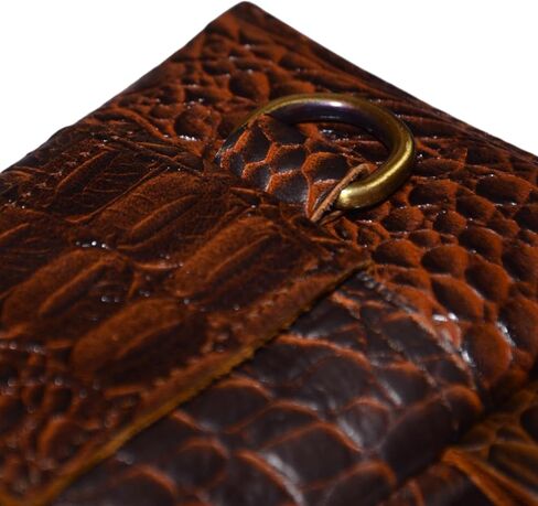 Genuine Full-Grain Buffalo Leather Cell Phone Holsters – 7" H x 3.5" W Leather Cell Phone Holster Large Smartphones – Secure & Durable Phone Belt Holder (Crocodile Print) (Croco Tan) in Saudi Arabia