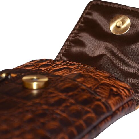 Genuine Full-Grain Buffalo Leather Cell Phone Holsters – 7" H x 3.5" W Leather Cell Phone Holster Large Smartphones – Secure & Durable Phone Belt Holder (Crocodile Print) (Croco Tan) in Saudi Arabia
