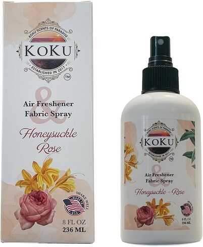 Honeysuckle Rose Air Freshener - Room Spray - Odor Eliminator - Deodorizer - Car Air Freshener - Home Spray - Linen Spray - Fabric Refresher - Non-Toxic - Alcohol Free - Made in USA (4 Oz) in Kuwait