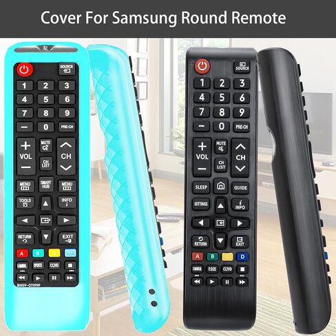 Remote Case Cover for Samsung Smart TV Remote | BN59 Series Round Controller Universal Silicone Battery Cover Sleeve with Glow in The Dark Blue in Saudi Arabia