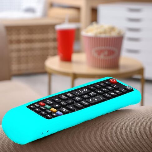 Remote Case Cover for Samsung Smart TV Remote | BN59 Series Round Controller Universal Silicone Battery Cover Sleeve with Glow in The Dark Blue in Saudi Arabia