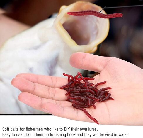 Yctze Soft Insects Fishing Lure, False Earthworm Sea Bait, Bloodworm Artificial Baits, Ideal for Sea Fishing in Saudi Arabia