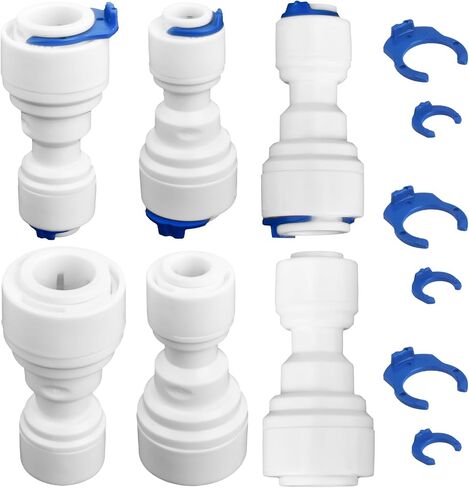 1/4" OD Quick Connect Fittings Set with 1/4" to 3/8" Tube OD Push Fit Quick Connect + 1/4" Ball Valve + 1/4" T/I/L/Y Fitting + 32.8 ft Tubing + Tube Cutter for RO Water Systems Purifiers Filters in Saudi Arabia