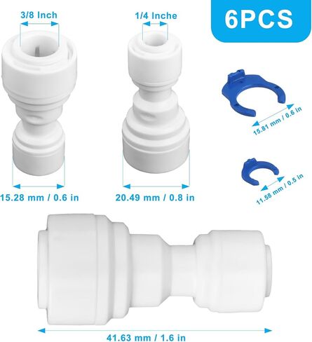 1/4" OD Quick Connect Fittings Set with 1/4" to 3/8" Tube OD Push Fit Quick Connect + 1/4" Ball Valve + 1/4" T/I/L/Y Fitting + 32.8 ft Tubing + Tube Cutter for RO Water Systems Purifiers Filters in Saudi Arabia