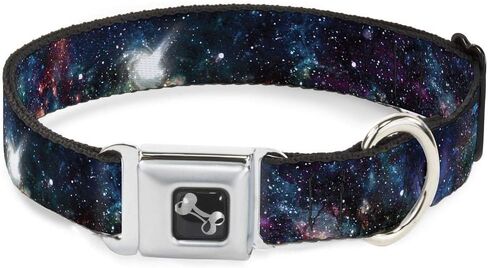 Buckle-Down Seatbelt Buckle Dog Collar - Galaxy Collage - 1" Wide - Fits 15-26" Neck - Large in Saudi Arabia