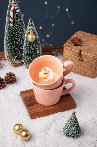 DIHOclub Ceramic Snail Cup Hidden 3D Animal Inside Mug，Garden series Handmade Figurine Snail Mugs (Apple green) in Saudi Arabia