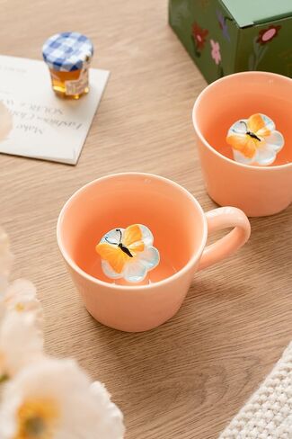 DIHOclub Ceramic Snail Cup Hidden 3D Animal Inside Mug，Garden series Handmade Figurine Snail Mugs (Apple green) in Saudi Arabia