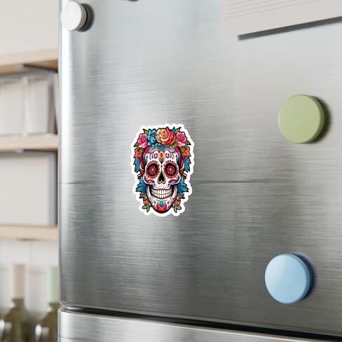 ملصق جمجمة السكر Dia De Los Muertos نافذة تذكارية ملصق فينيل صغير مقاوم للماء زجاجة القدح جواز السفر كتاب القصاصات دفتر الكمبيوتر المحمول بهلوان لوح التزلج الكمبيوتر الهاتف حجم 4 "هدية ID44990 in Saudi Arabia