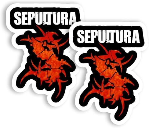 Pack of 2 | Brazilian Heavy Metal Band Sticker | Vinyl Sticker | Waterproof Stickers | Indoor Stickers | Glossy Stickers, White in Saudi Arabia
