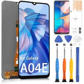 Screen Replacement for Samsung Galaxy A04e LCD Display Touch Screen Digitizer Assembly A042F A042M with Repair Kits(Black)