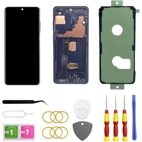 شاشة OLED بديلة لهاتف Samsung Galaxy S20 Ultra 5G LCD لهاتف Samsung S20 Ultra Touch Digitizer Screen Display Assembly مع مجموعة أدوات إصلاح الإطار G988U SG988A G988B أسود in Kuwait