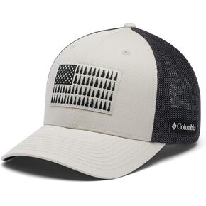 Columbia Unisex Tree Flag Mesh Ball Cap, Dark Stone/Shark, XX-Large