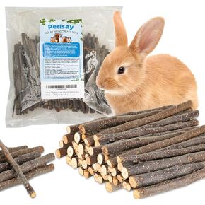 PetIsay 200g Apple Sticks for Rabbits - Natural Bunny Chew Toys and Treats for Chinchilla Guinea Pig Hamster Gerbil Small Animals - Apple Wood Stick Toys for Teeth Grinding