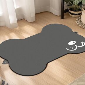 Pet Feeding Mat-Absorbent Dog Food Mat for Water Spill, Bone Shaped Dog Mat for Food and Water Bowl, Quick Dry Dog Water Dispenser Mat, Dog Water Bowl Mat for Messy Drinkers,12"*19"