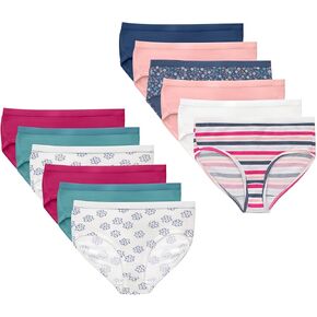 Hanes Brief Underwear, Stretch Cotton Panties for Girls, Assorted, 12-Pack