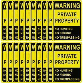 20 Pcs Posted No Trespassing Signs Private Property Weatherproof No Hunting Signs Reflective Aluminum Posted Signs for No Hunting Fishing Trapping Indoor Outdoor (Orange, Black,10 x 14")