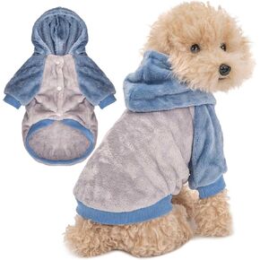 FabriCastle Dog Hoodie Sweater for Small Dogs Boy and Girl, Small Dog Clothes XS XXS Puppy Sweatshirt, Pet Outfit, Cat Clothing Super Soft Warm Snap On Closure (Peach-Cream, XX-Small)