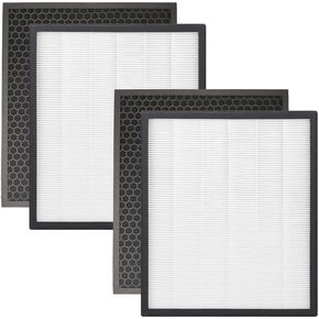 Smilyan LV-PUR131 Filter Replacement Compatible with LEVOIT LV-PUR131, LV-PUR131S, LV-PUR131-RF Air Purifier, 2 Pack Filters with 2-Pack Pre-filters
