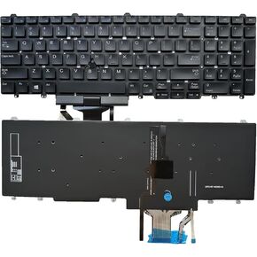 Laptop Replacement US Layout with Pointing with Backlight Keyboard for Dell Latitude E5550 E5570 E5580 E5590 E5591 5550 5570 5580 5590 5591,Precision 3510 3520 7510 7520 7710 7720 0383D7