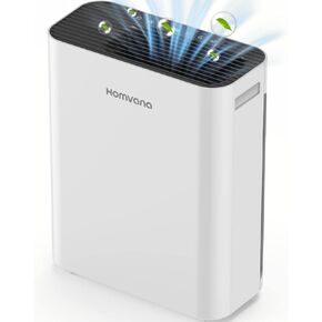 Homvana Smart Air Purifiers for Home Larger Room Bedroom Up to 1096 Sq Ft, H13 True HEPA Washable Filter with Air Quality Indicator (SilentAir Tech), Auto Mode, Remove 99.97% for Pets Allergies Smoker