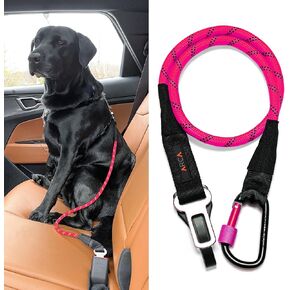 Dog Seat Belt for Car | Universal Dog Car Seatbelt | Durable Reflective Dog Seatbelt with Clip Hook Latch, Buckle and Carabiner- Safe and Secure Pet Safety Restraint for Dog (Army Green)