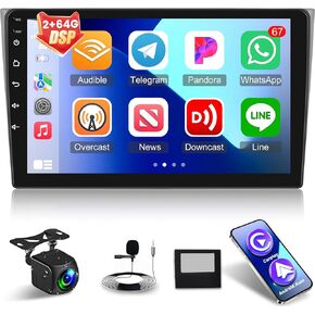 [2+64G] لسيارة Mazda CX9 CX-9 CX 9 2006-2016 DSP Audio - شاشة لمس IPS 10.1 بوصة Android 13 - Carplay اللاسلكي وAndroid Auto، وصلة مرآة، WiFi، GPS، SWC + كاميرا احتياطية AHD + Canbus