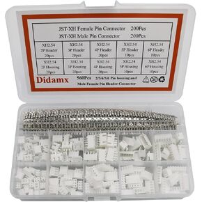 560Pcs 2.54mm JST-XHP 2/3 / 4/5 / 6 Pin housing and Male/Female Pin Head Connector Adapter Plug Set