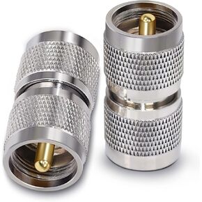 UHF Coax Connector TUOLNK PL259 UHF Male to UHF Male Coaxial Adapter PL-259 Connector for Extension Cable 2pcs