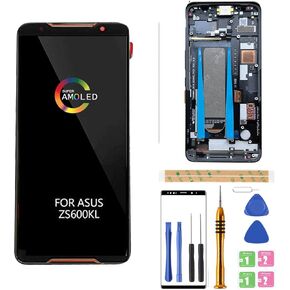 [Black Frame] Amoled LCD for Asus ROG Phone Digitizer Screen Touch Assembly Replacement LCD Display for Asus ROG Phone ZS600KL 6.0 by BITANR (Black Frame)