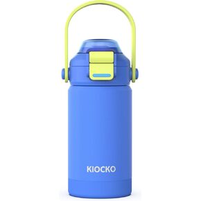 Kids Insulated Water Bottle with Pop-Open Straw & Spout 2-in-1 Lid, 12oz Toddler Cups with Stainless Steel Leak Proof for School Travel Boys Girls Purple（Unicorn）
