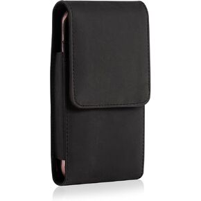Hengwin Genuine Leather Cell Phone Holster fits for iPhone 15 Pro Max 14 Pro Max 13 Pro Max 12 Pro Max Samsung Galaxy A15 A25 A54 A53 S24 Ultra S23 Ultra Belt Pouch Case with Belt Clip Card Holder