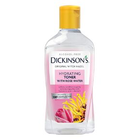 Dickinson's Enhanced Witch Hazel Hydrating Toner with Rosewater, Alcohol Free, 98% Natural Formula, 16 Fl Oz