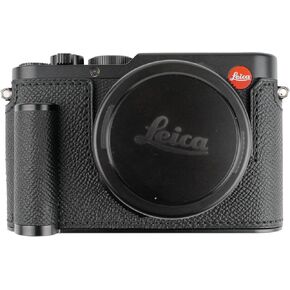 【Uchandmade】 Handmade Genuine Leather Camera Half Case for Leica D-LUX 8 Case/Leica D-LUX 8 Camera Case/Leica D-LUX8 Case - Top Layer Cowhide Body + Metal Base Plate+ Hand Shank Design