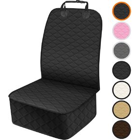 Front Seat Dog Cover, Waterproof Car Seat Covers for Dogs Nonslip Scratch-Proof Dog Seat Cover Front Seat for SUV, Trucks & Cars - S, Black/Orange