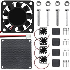 Brushless Cooling Fan,40mm by 10mm 4010 High Performance DC 5V Cooling Fan,Dual Ball Bearing,Low Noise - 5 Pack, with Mesh Cover and Screw