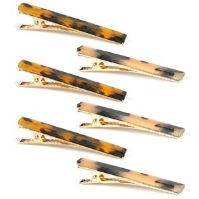 Cobahom 6 Pack Leopard Print Hair Clips Duckbill Hair Clip Metal Duck Teeth Hair Pins Chic Tortoise Shell Hair Barrettes for Women and Girls