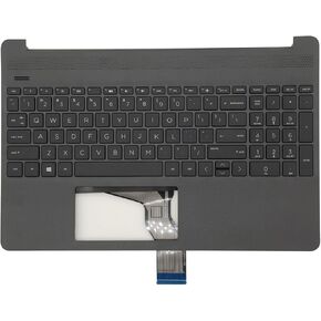 Replacement Upper Case Palmrest for HP 15T-DY 15Z-EF 15S-EQ 15-EF Series Laptop Keyboard Assembly L89859-001 Jet Black